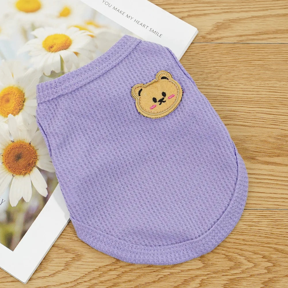 Cat Clothes Waffle Bear Pet Vest Summer Teddy Chihuahua Small Dog Two legged Clothes Cat Puppy Clothes Pet Costume