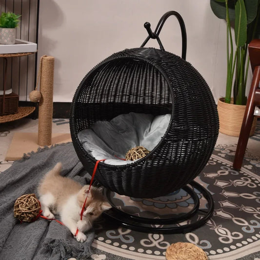 Rattan Pet Bed for Dogs & Cats