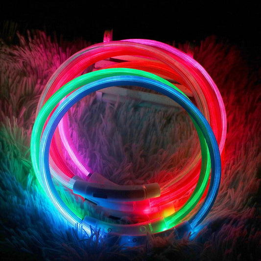 USB Rechargeable Glow Pet Collar with 3 Flashing Modes