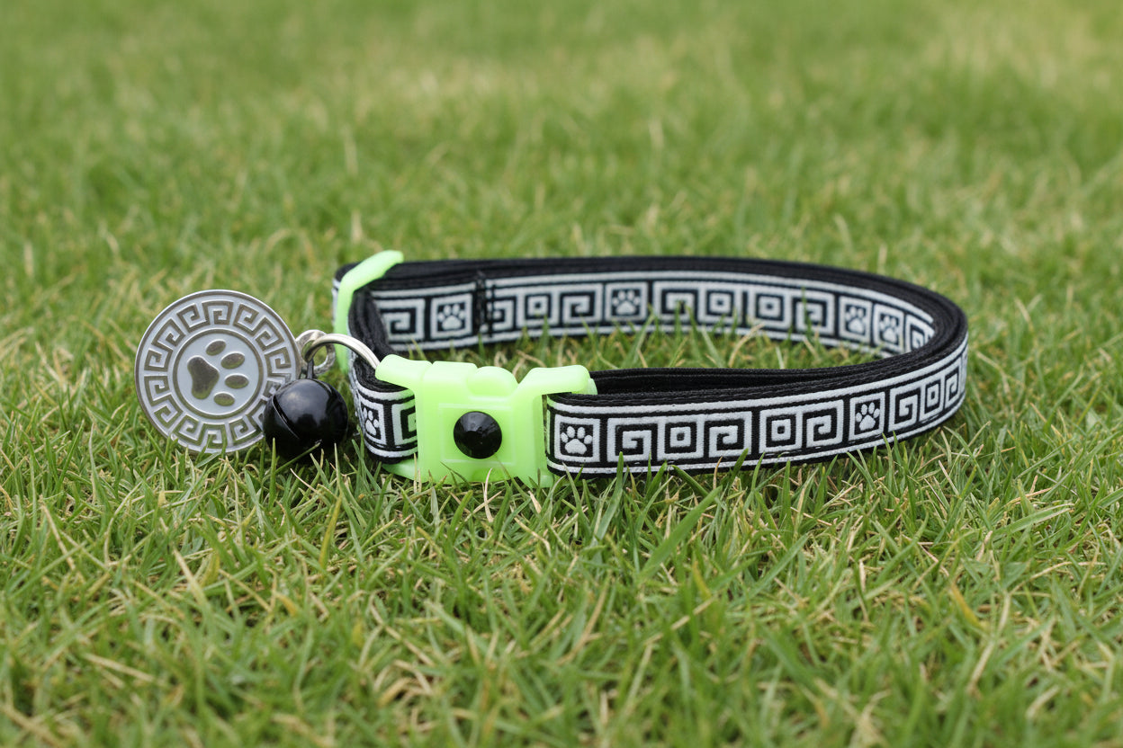 Greek Key Breakaway Cat Collar
