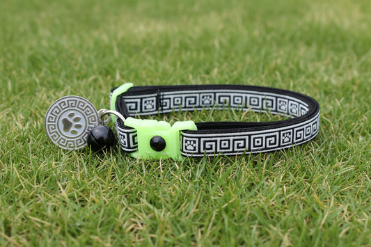 Greek Key Breakaway Cat Collar