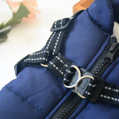 Waterproof Dog Winter Jacket with Harness