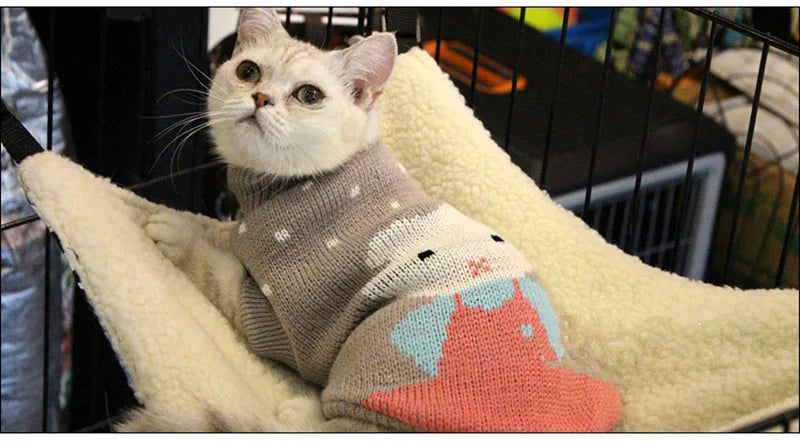 Christmas Cat Dog Sweater Pullover Winter Dog Clothes for Small Dogs Chihuahua Puppy Vest Warm Pet Clothing Cat Knitted Coat