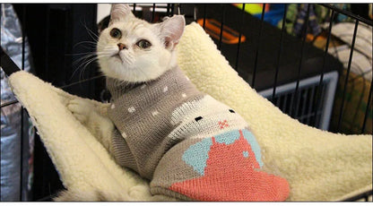 Christmas Cat Dog Sweater Pullover Winter Dog Clothes for Small Dogs Chihuahua Puppy Vest Warm Pet Clothing Cat Knitted Coat