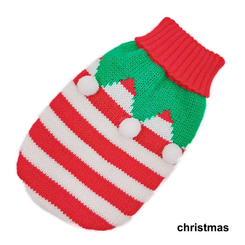 Christmas Cat Dog Sweater Pullover Winter Dog Clothes for Small Dogs Chihuahua Puppy Vest Warm Pet Clothing Cat Knitted Coat