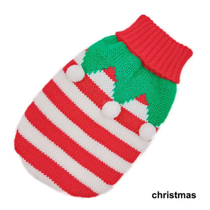 Christmas Cat Dog Sweater Pullover Winter Dog Clothes for Small Dogs Chihuahua Puppy Vest Warm Pet Clothing Cat Knitted Coat