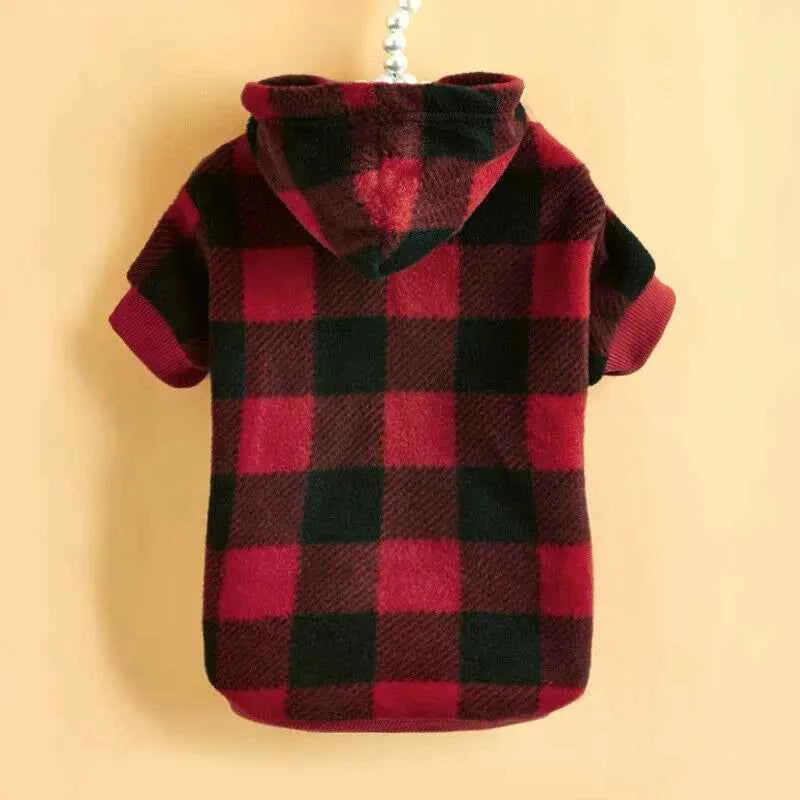 Cozy Plaid Flannel Pet Sweater – Perfect Warmth for Your Cat or Small Dog