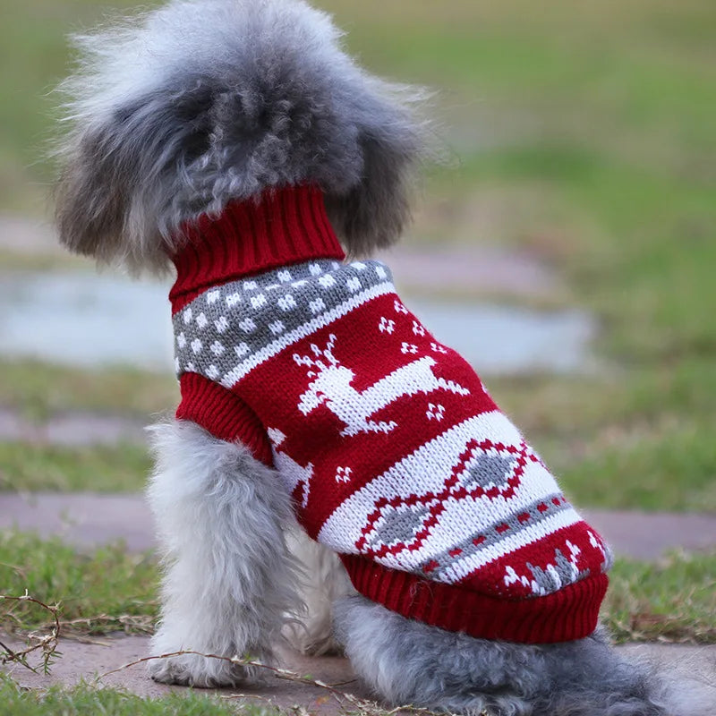 Christmas Cat Dog Sweater Pullover Winter Dog Clothes for Small Dogs Chihuahua Puppy Vest Warm Pet Clothing Cat Knitted Coat