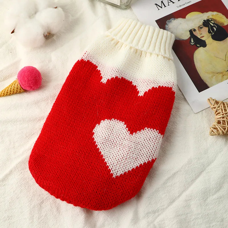 Christmas Cat Dog Sweater Pullover Winter Dog Clothes for Small Dogs Chihuahua Puppy Vest Warm Pet Clothing Cat Knitted Coat