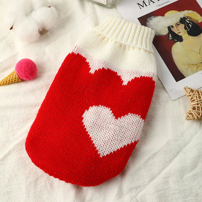 Christmas Cat Dog Sweater Pullover Winter Dog Clothes for Small Dogs Chihuahua Puppy Vest Warm Pet Clothing Cat Knitted Coat
