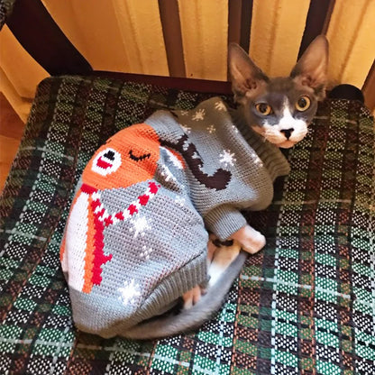 Christmas Cat Dog Sweater Pullover Winter Dog Clothes for Small Dogs Chihuahua Puppy Vest Warm Pet Clothing Cat Knitted Coat