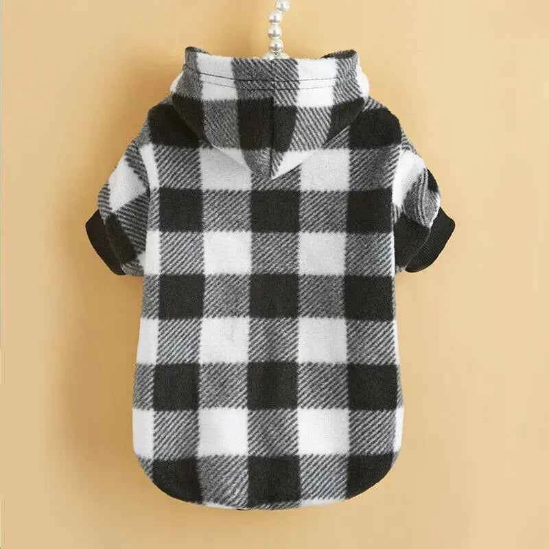 Cozy Plaid Flannel Pet Sweater – Perfect Warmth for Your Cat or Small Dog