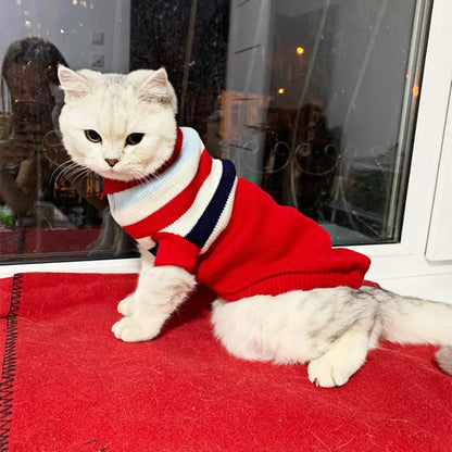 Christmas Cat Dog Sweater Pullover Winter Dog Clothes for Small Dogs Chihuahua Puppy Vest Warm Pet Clothing Cat Knitted Coat