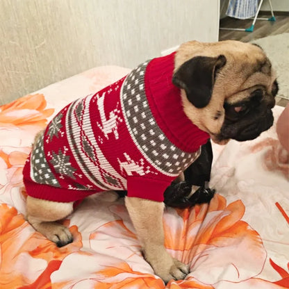 Christmas Cat Dog Sweater Pullover Winter Dog Clothes for Small Dogs Chihuahua Puppy Vest Warm Pet Clothing Cat Knitted Coat
