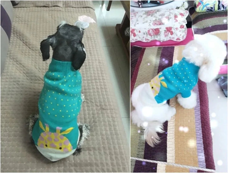 Christmas Cat Dog Sweater Pullover Winter Dog Clothes for Small Dogs Chihuahua Puppy Vest Warm Pet Clothing Cat Knitted Coat