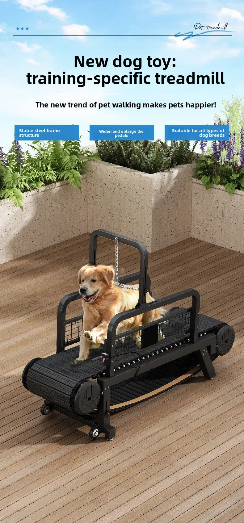 Non-Motorized Adjustable Dog Treadmill