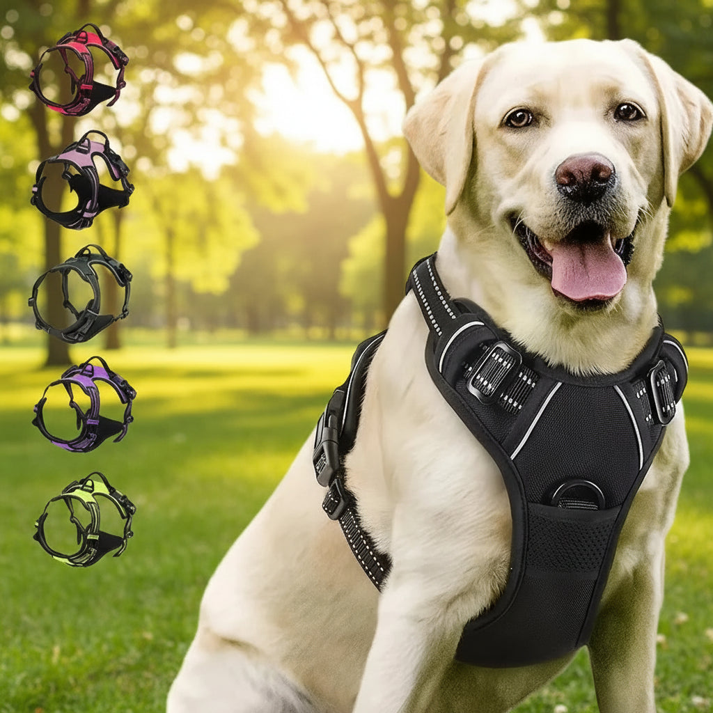 Dog Harness Collar & Leash Set Front View
