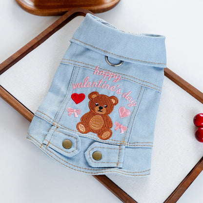 Pet Denim Valentine Vest