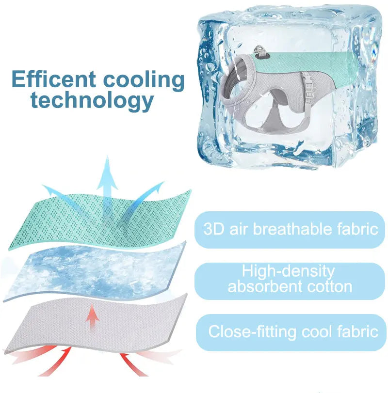 Dog Cooling Vest with UV Protection Front View