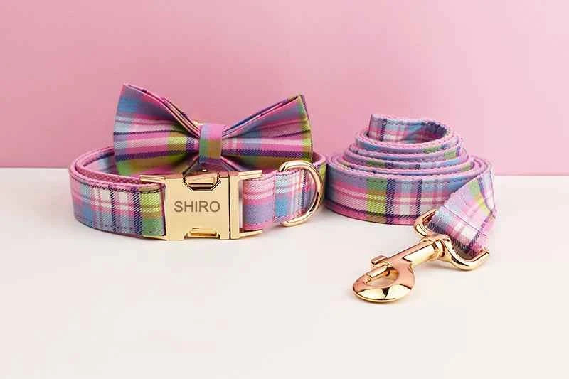 Custom Name Dog Collar with Bowtie — Personalized for All Breeds