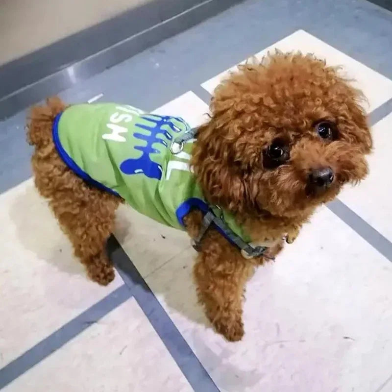 Summer Cotton Pet Vest for Small Dogs Cats Letter Print Dog T-shirts Puppy Clothing