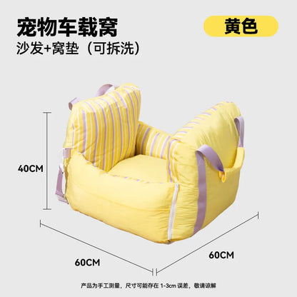 Pet Car Bed for Small Dogs & Cats
