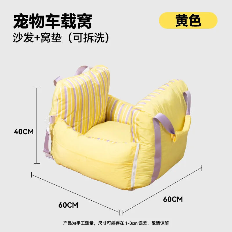 Pet Car Bed for Small Dogs & Cats