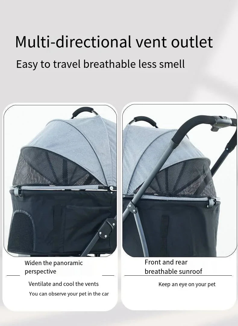 3-in-1 Foldable Pet Stroller - Waggy World