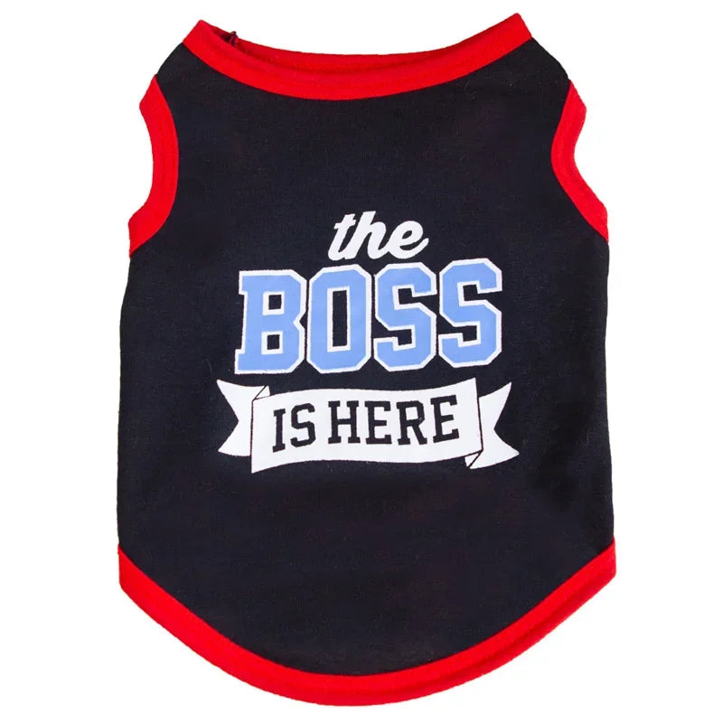 Summer Cotton Pet Vest for Small Dogs Cats Letter Print Dog T-shirts Puppy Clothing