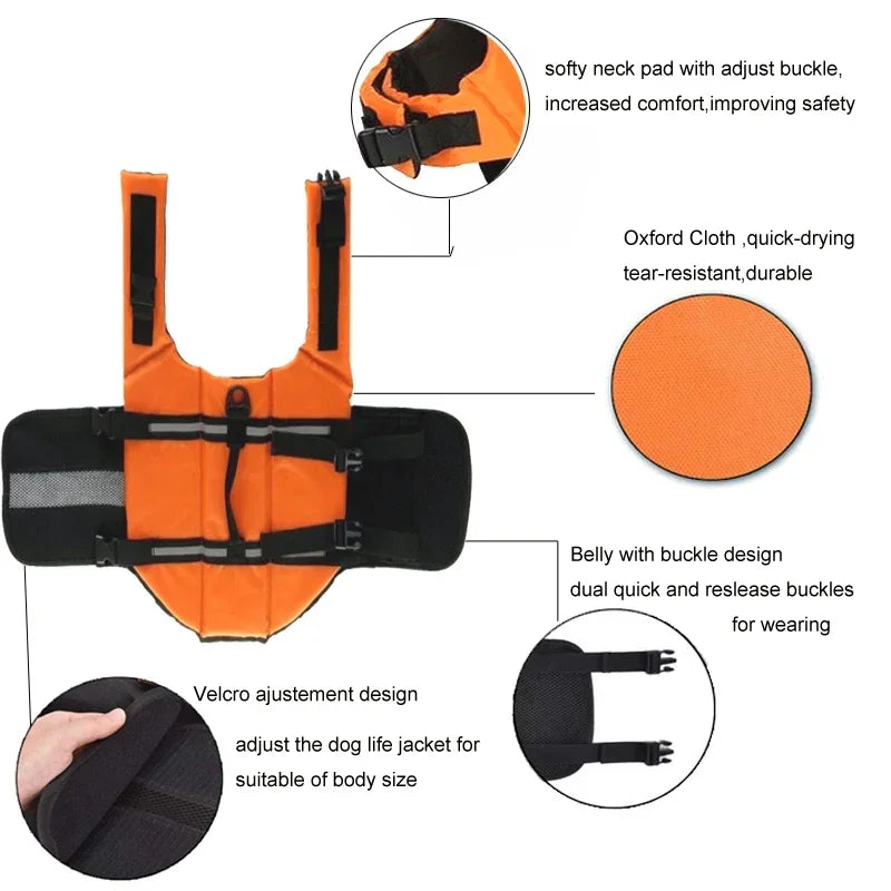 Adjustable Dog Life Jacket Front View