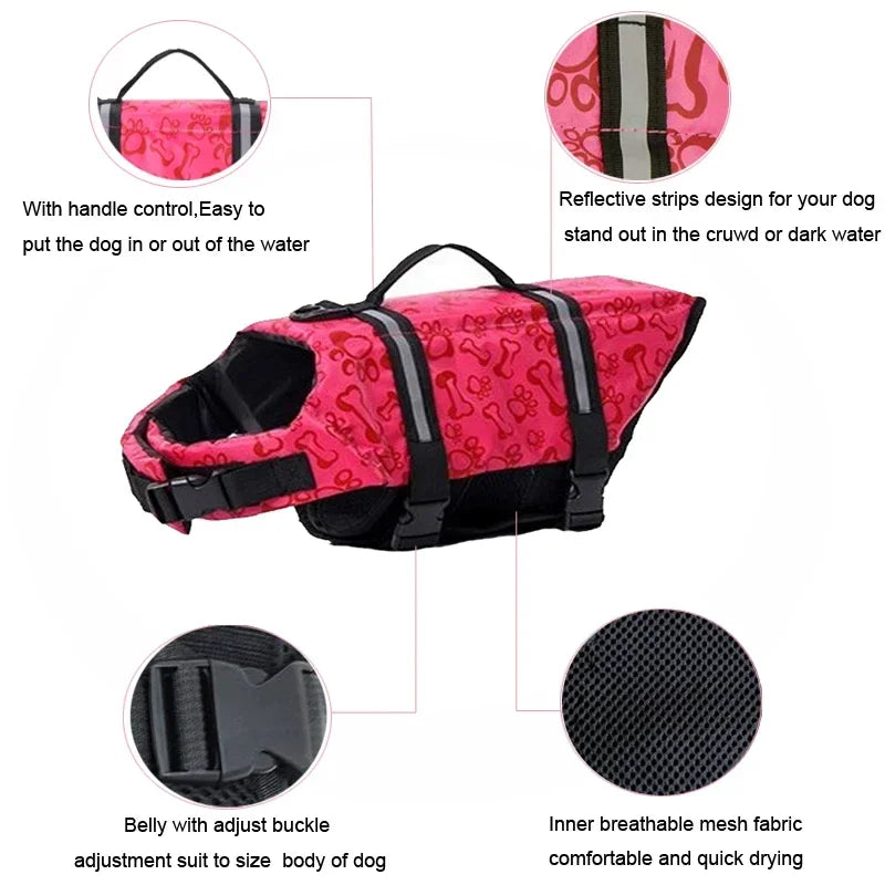 Adjustable Dog Life Jacket Front View