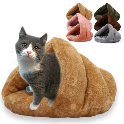 Plush Round Pet Bed for Dogs & Cats