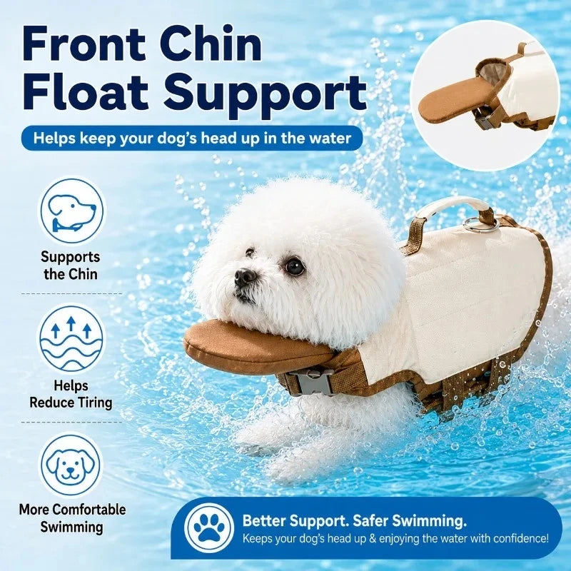 Dog Life Jacket with Rescue Handle for Swimming