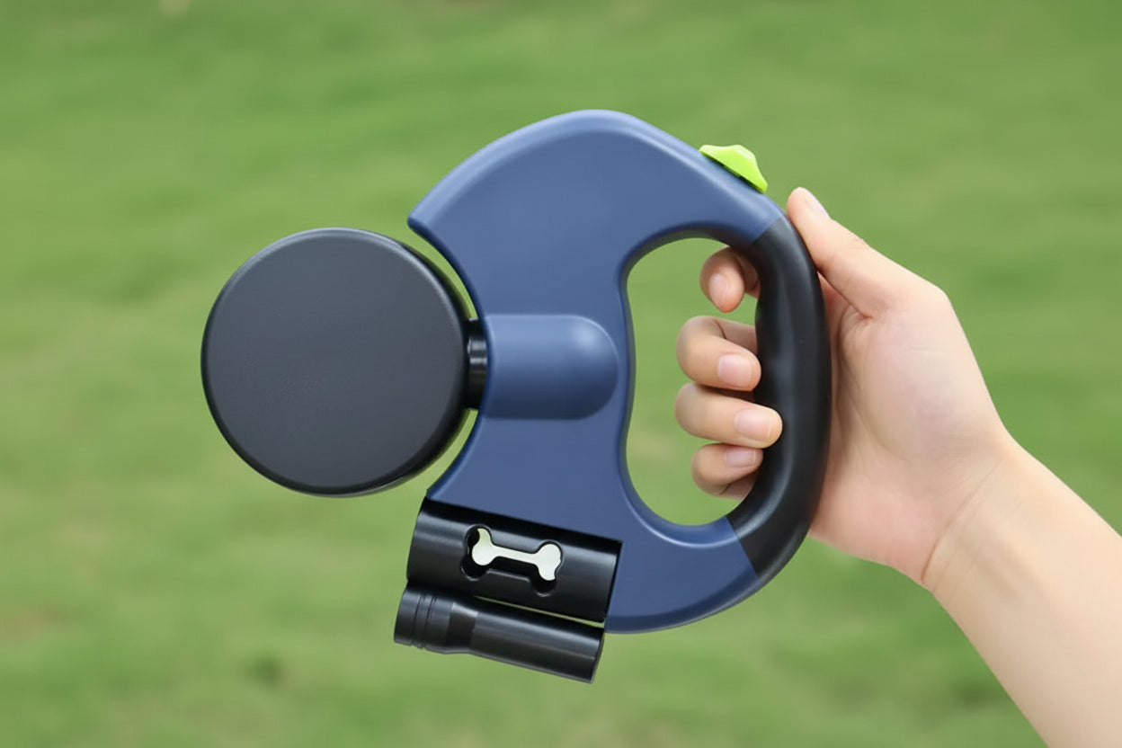 Retractable two-Pet Leash with Flash Light