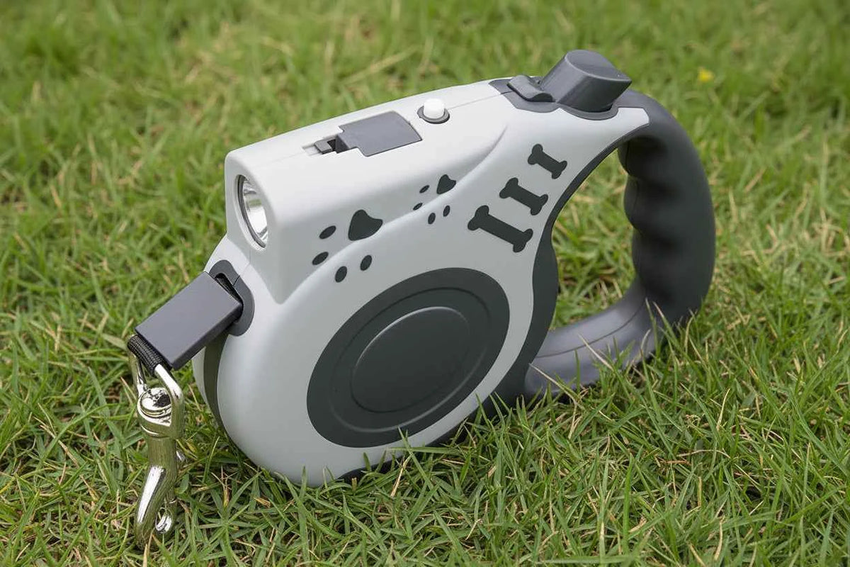 Automatic Retractable Dog Leash with LED Flashlight