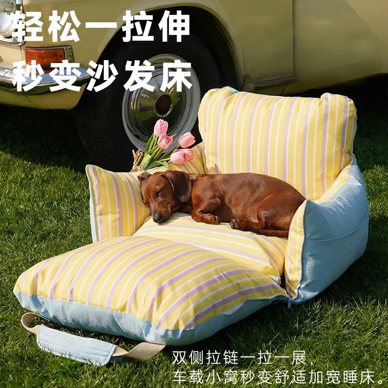 Pet Car Bed for Small Dogs & Cats