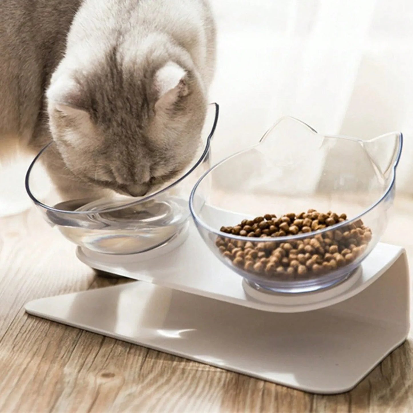 Plastic Kitty Feeder Bowl