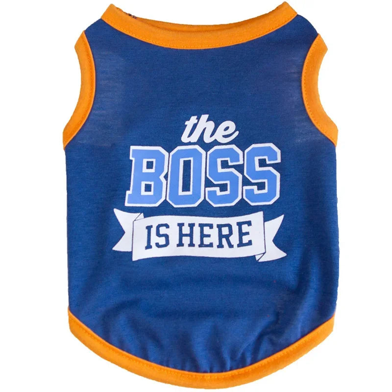 Summer Cotton Pet Vest for Small Dogs Cats Letter Print Dog T-shirts Puppy Clothing