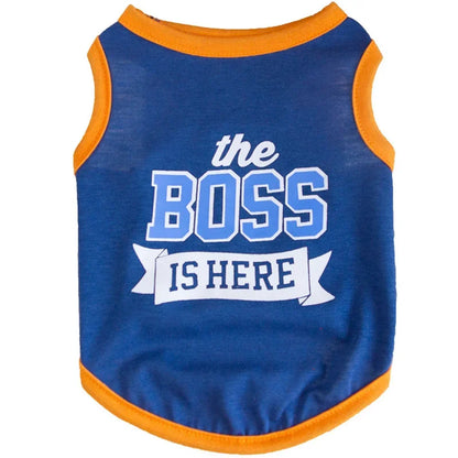 Summer Cotton Pet Vest for Small Dogs Cats Letter Print Dog T-shirts Puppy Clothing