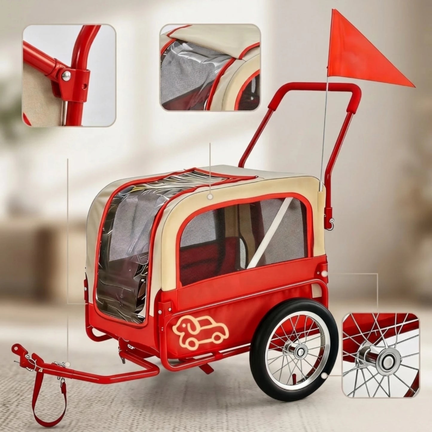 Convertible Dog Bike Trailer & Stroller