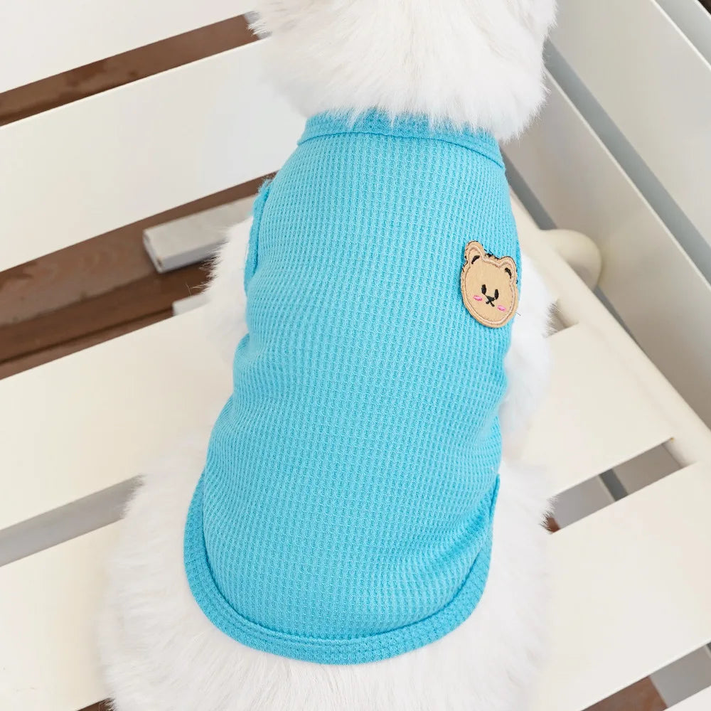 Cat Clothes Waffle Bear Pet Vest Summer Teddy Chihuahua Small Dog Two legged Clothes Cat Puppy Clothes Pet Costume