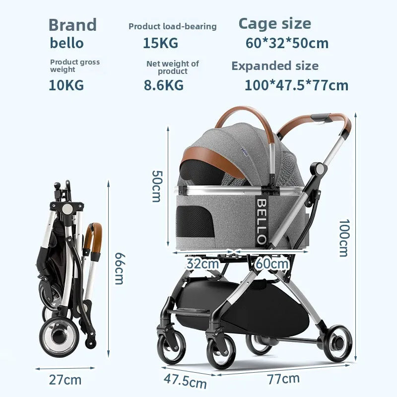 Foldable Pet Stroller for Dogs & Cats - Waggy World