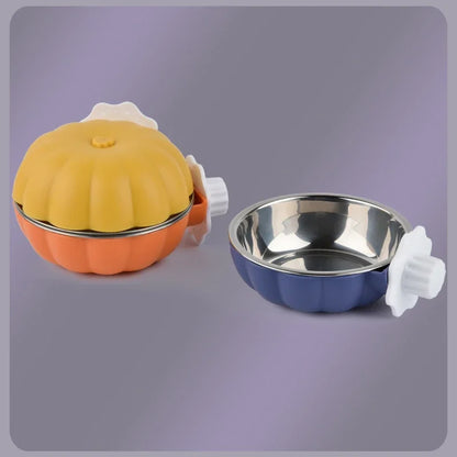 Pumpkin Adjustable Pet Food & Water Bowl