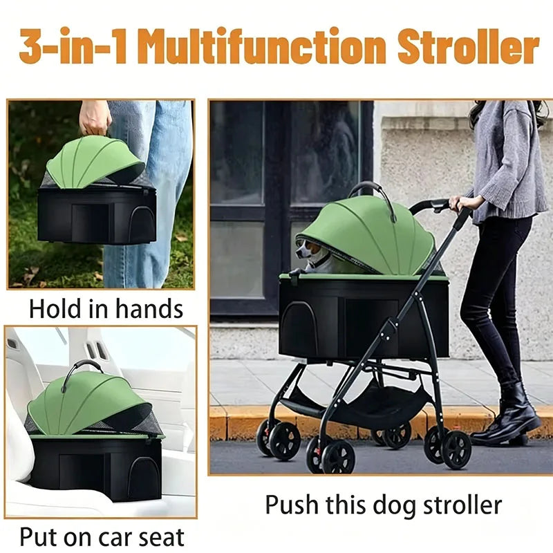 3-in-1 Foldable Pet Stroller - Waggy World