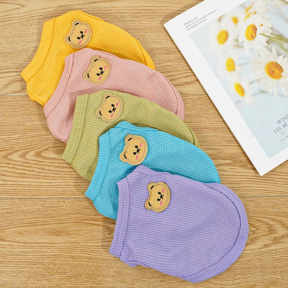Cat Clothes Waffle Bear Pet Vest Summer Teddy Chihuahua Small Dog Two legged Clothes Cat Puppy Clothes Pet Costume