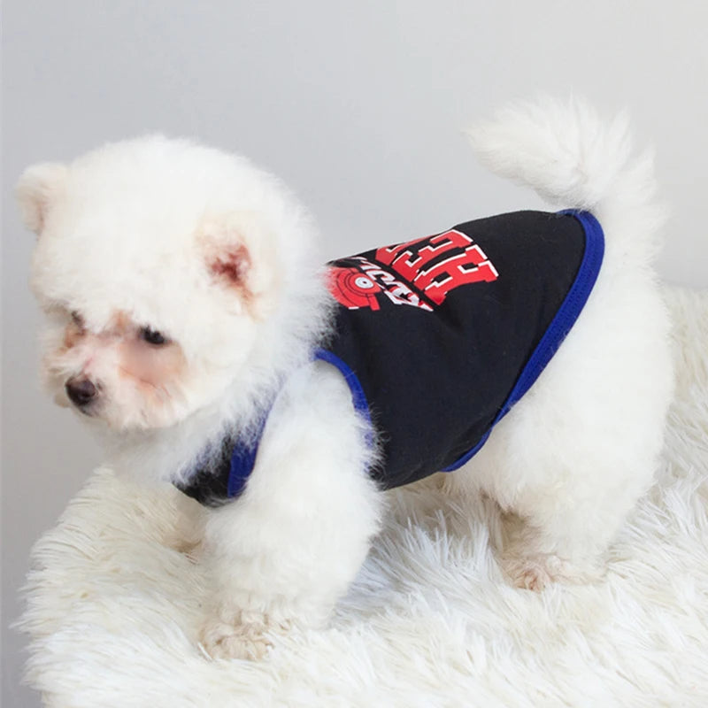 Summer Cotton Pet Vest for Small Dogs Cats Letter Print Dog T-shirts Puppy Clothing