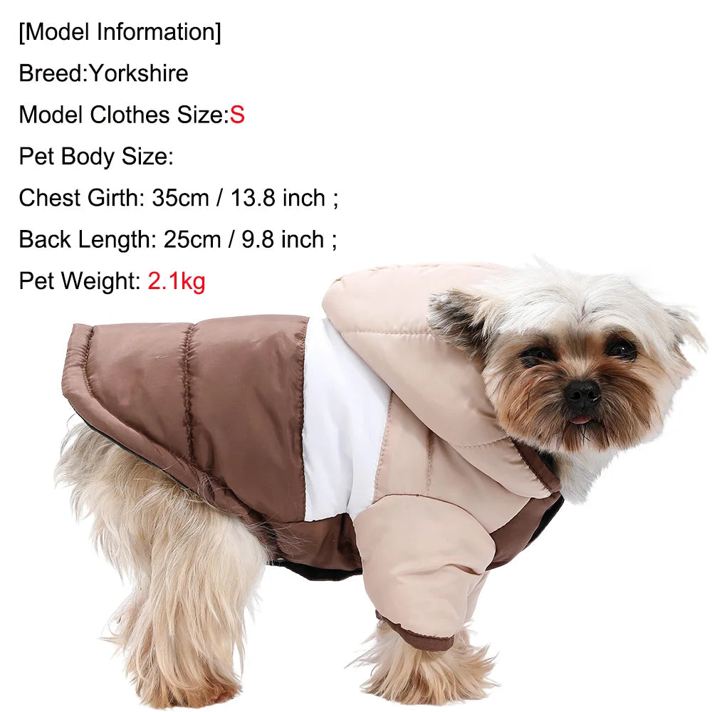 Hoodie Pet Dog Clothes For Small Medium Dogs Cats Winter Windproof Puppy Jacket Warm Fleece Cat Coat Yorkshire Bulldog Clothing