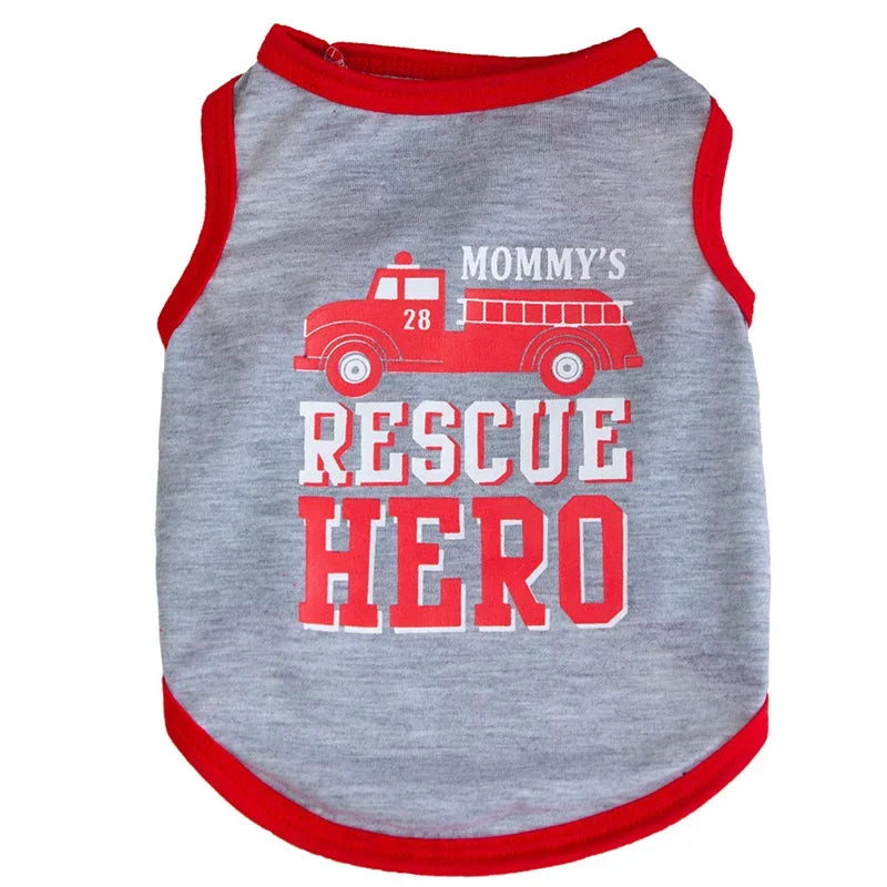 Summer Cotton Pet Vest for Small Dogs Cats Letter Print Dog T-shirts Puppy Clothing