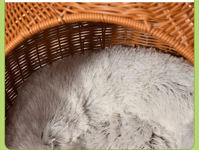 Rattan Pet Bed for Dogs & Cats