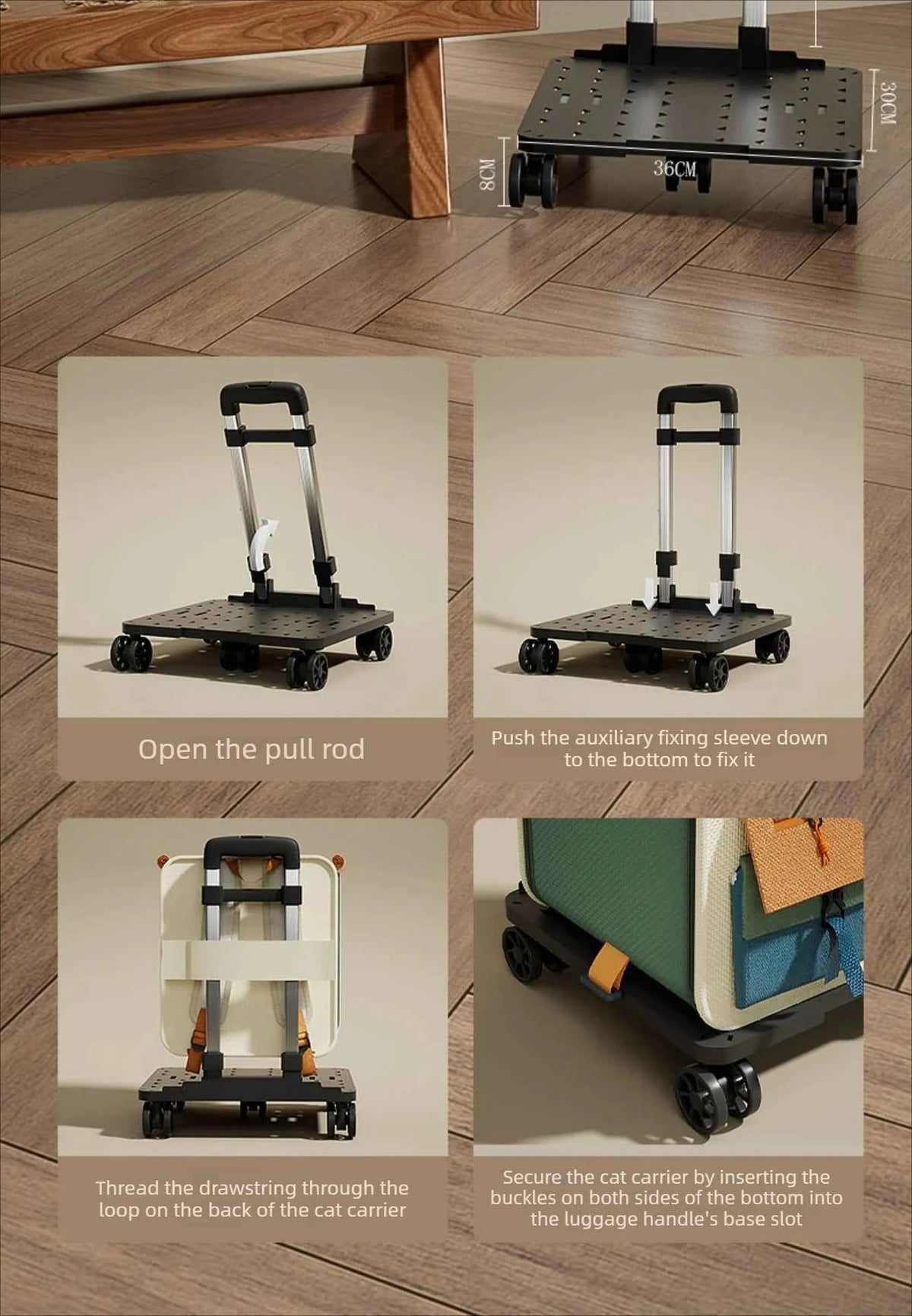 2 Pet Wheeled Carrier